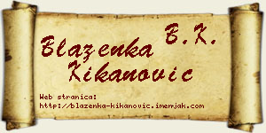 Blaženka Kikanović vizit kartica